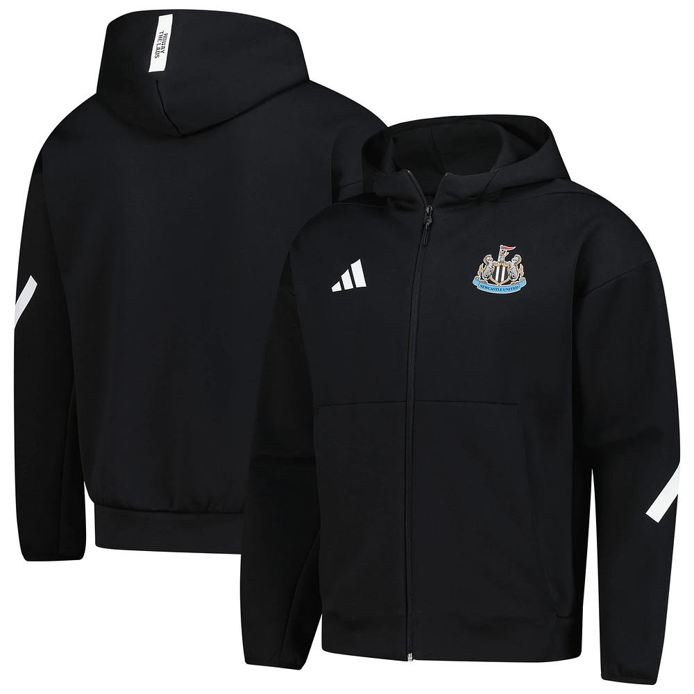 Men's adidas Black Newcastle United 2025/26 Anthem Full-Zip Hoodie Jacket