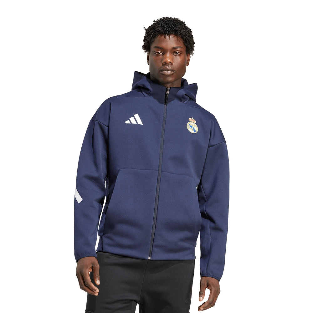 Men's adidas Navy Real Madrid 2025/26 Anthem Full-Zip Hoodie Jacket