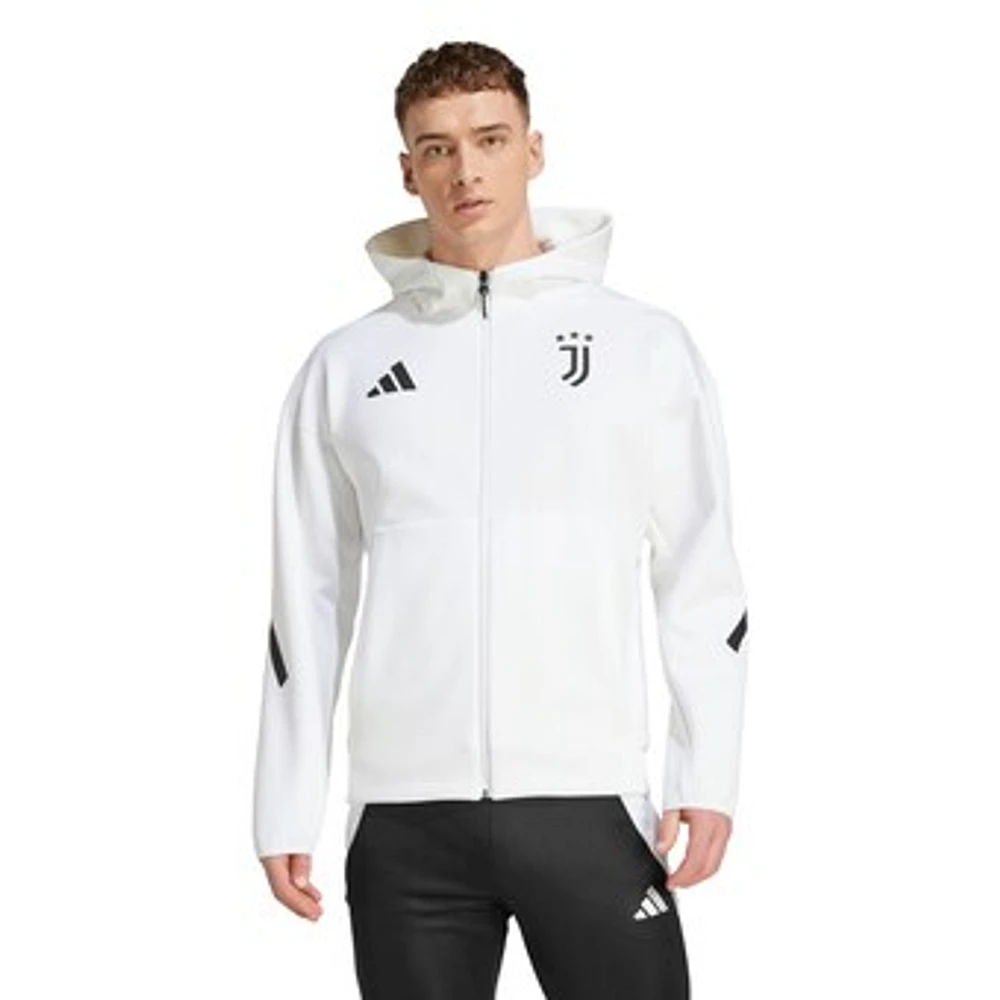 Men's adidas White Juventus 2025/26 Anthem Full-Zip Hoodie Jacket