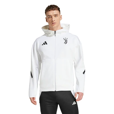 Men's adidas White Juventus 2025/26 Anthem Full-Zip Hoodie Jacket
