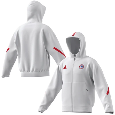 Men's adidas White Bayern Munich 2025/26 Anthem Full-Zip Hoodie Jacket