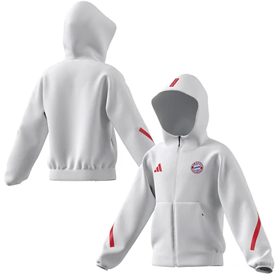 Youth adidas White Bayern Munich 2025/26 Anthem Full-Zip Jacket