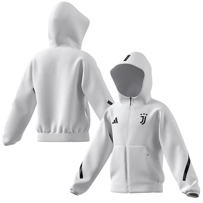 Youth adidas White Juventus 2025/26 Anthem Full-Zip Jacket