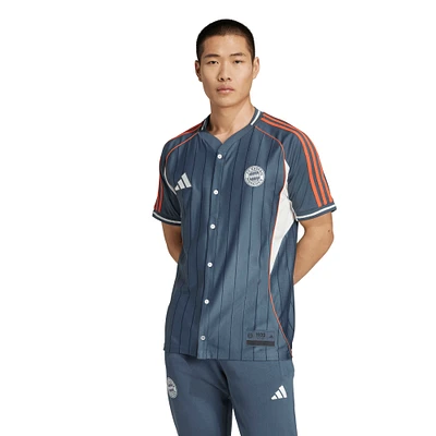 Men's adidas Gray Bayern Munich US Pack Full-Button Baseball Jersey