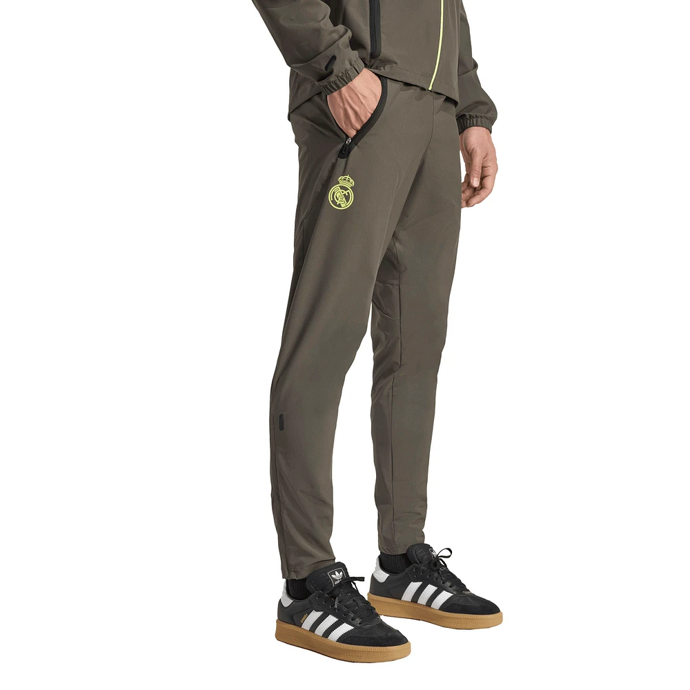 Men's adidas Olive Real Madrid 2025/26 Tiro Vis Tech AEROREADY Travel Pants