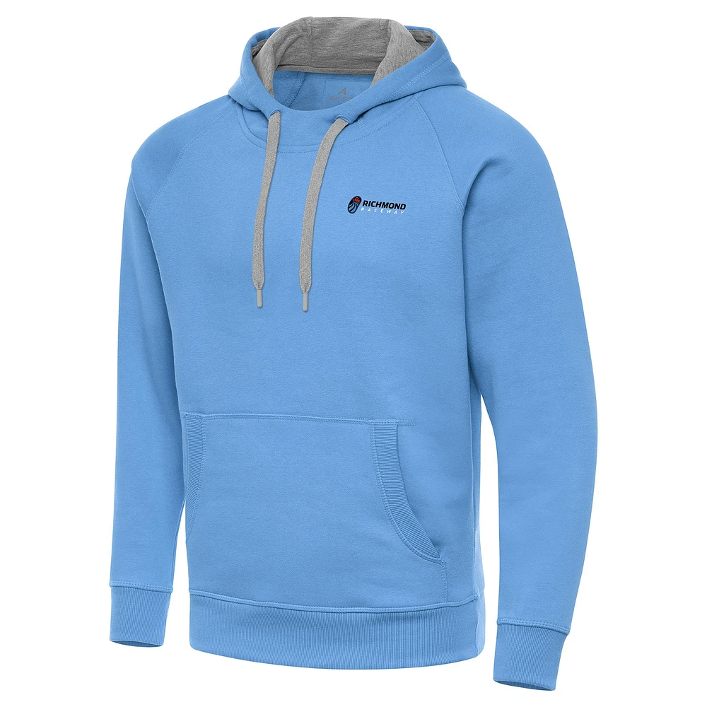 Men's Antigua Powder Blue Richmond Raceway Victory Pullover Hoodie