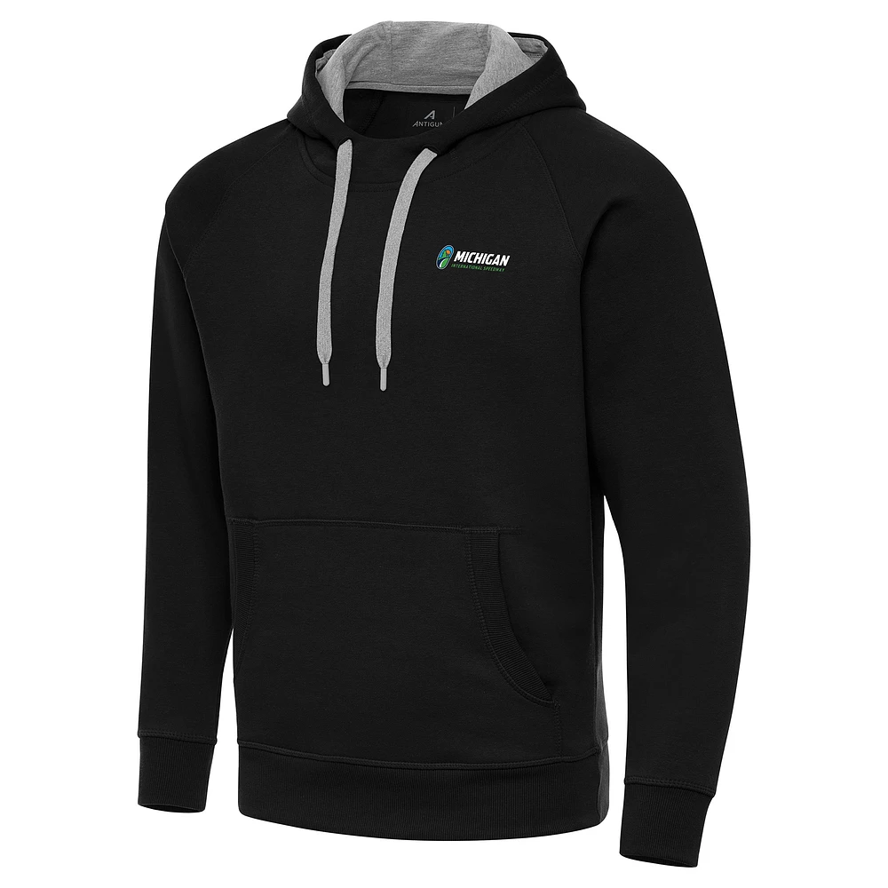 Men's Antigua Black Michigan International Speedway Victory Pullover Hoodie