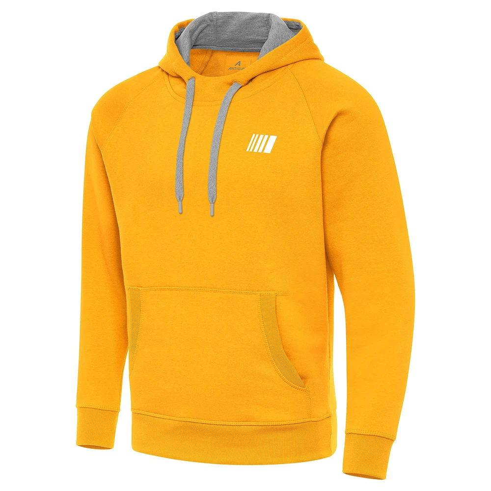Men's Antigua Gold NASCAR Merchandise Victory Pullover Hoodie