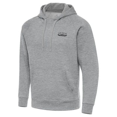 Men's Antigua Heather Gray Darlington Raceway Victory Pullover Hoodie
