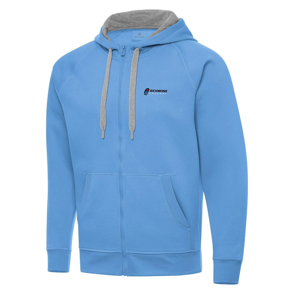 Men's Antigua Powder Blue Richmond Raceway Full-Zip Hoodie
