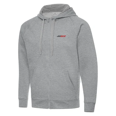 Men's Antigua Heather Gray Richard Childress Racing Full-Zip Hoodie