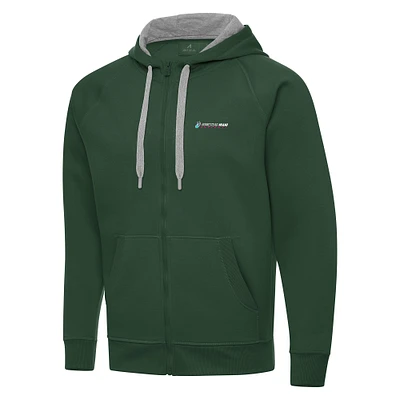 Men's Antigua Hunter Green Homestead-Miami Speedway Full-Zip Hoodie