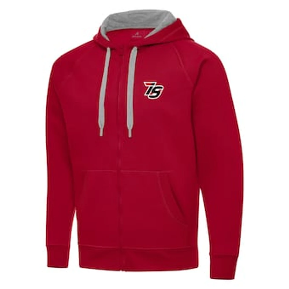 Men's Antigua Red Iowa Speedway Full-Zip Hoodie