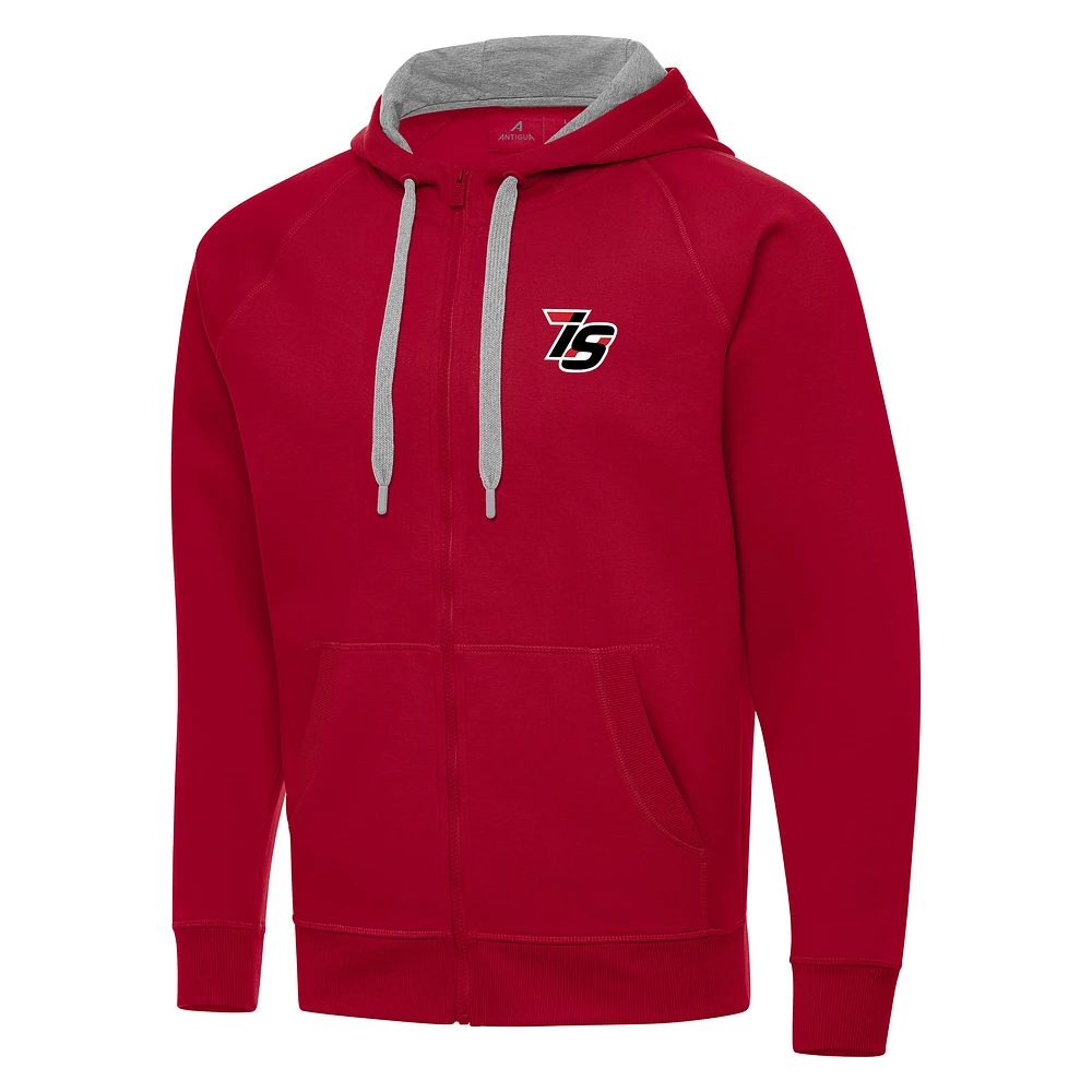 Men's Antigua Red Iowa Speedway Full-Zip Hoodie
