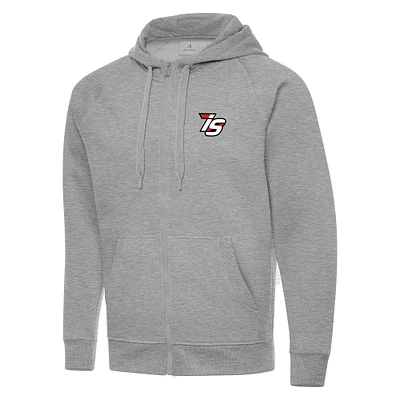 Men's Antigua Heather Gray Iowa Speedway Full-Zip Hoodie