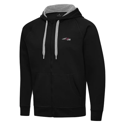 Men's Antigua Black Joe Gibbs Racing Full-Zip Hoodie