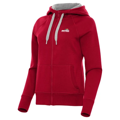 Women's Antigua Red Daytona International Speedway Women's Victory Full-Zip Hoodie