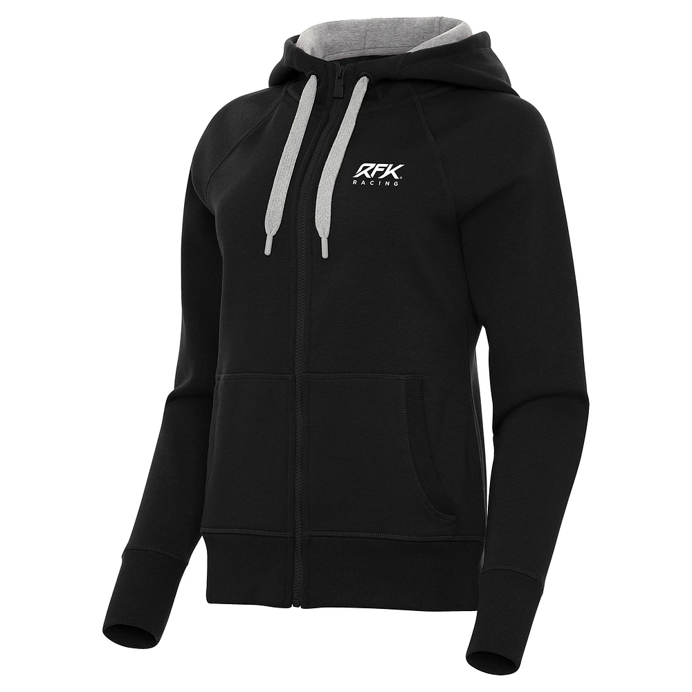 Women's Antigua Black Roush Fenway Keselowski Racing Women's Victory Full-Zip Hoodie