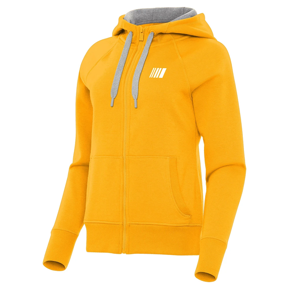 Women's Antigua Gold NASCAR Merchandise Women's Victory Full-Zip Hoodie
