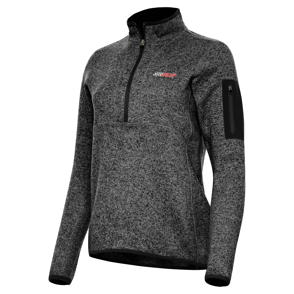 Women's Antigua Heather Richard Childress Racing Fortune 1/2-Zip Pullover Top