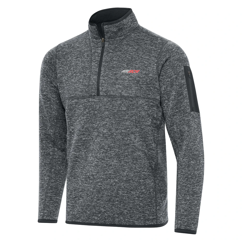 Men's Antigua Heather Gray Richard Childress Racing Fortune 1/2-Zip Pullover Jacket