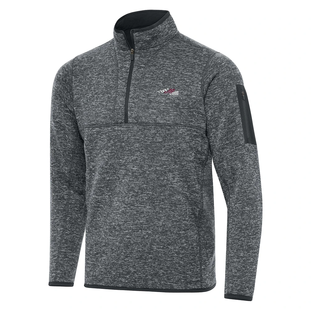 Men's Antigua Heather Gray Joe Gibbs Racing Fortune 1/2-Zip Pullover Jacket