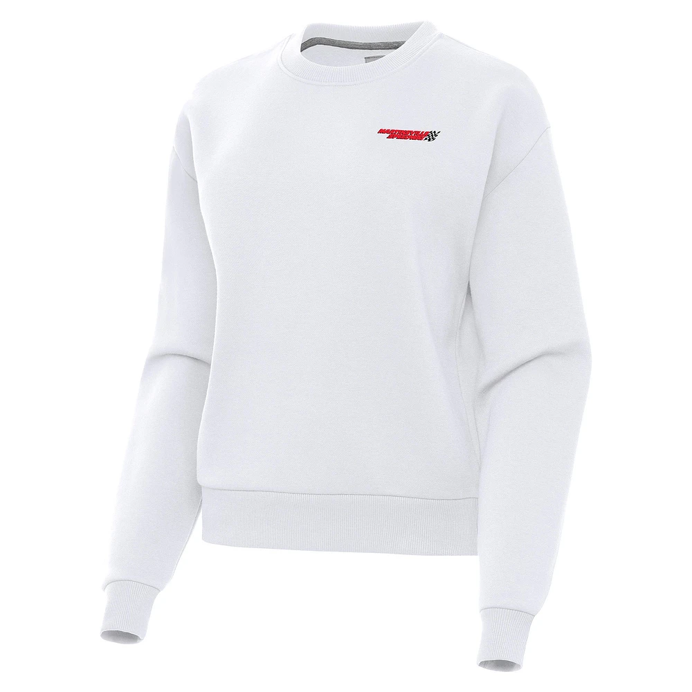 Women's Antigua White Martinsville Speedway Victory Pullover Sweatshirt