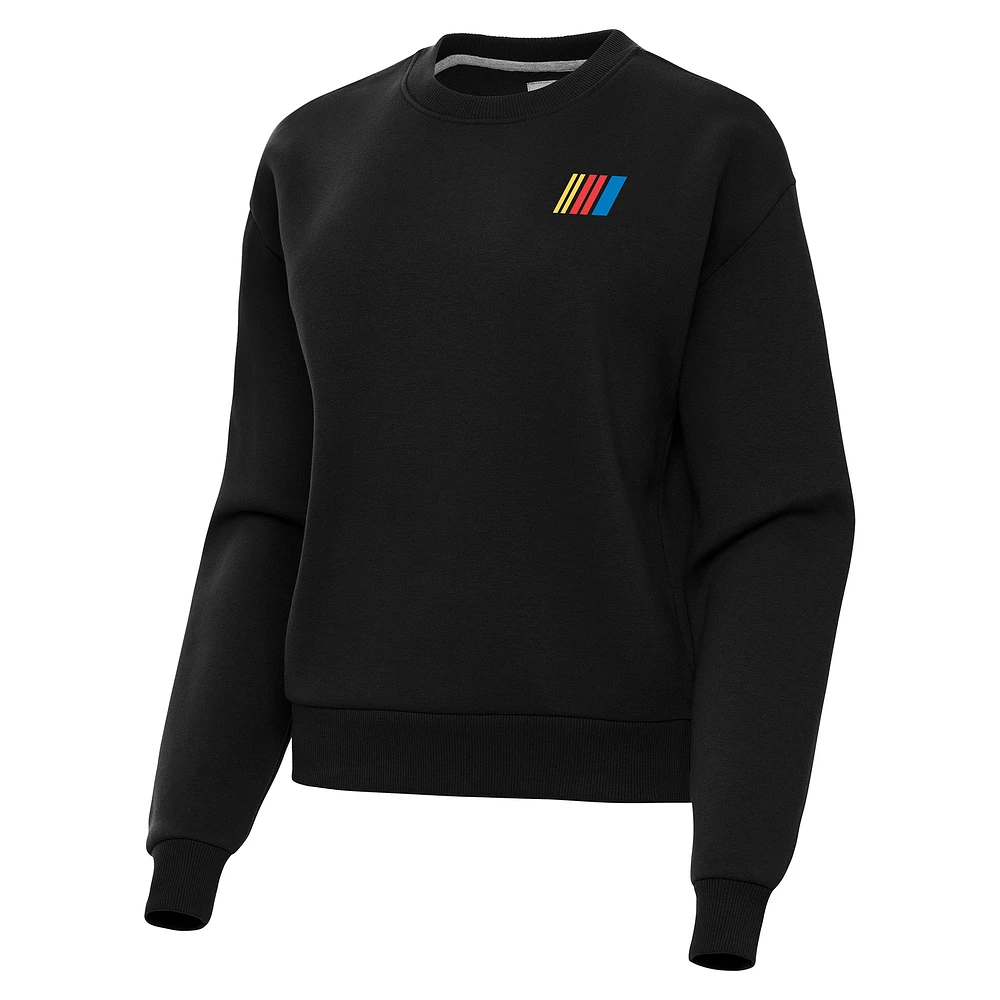Women's Antigua Black NASCAR Merchandise Victory Pullover Sweatshirt