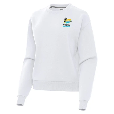 Women's Antigua White Phoenix Raceway Victory Pullover Sweatshirt