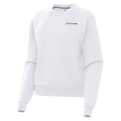 Women's Antigua White Homestead-Miami Speedway Victory Pullover Sweatshirt
