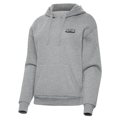 Women's Antigua Heather Gray Darlington Raceway Victory Pullover Hoodie