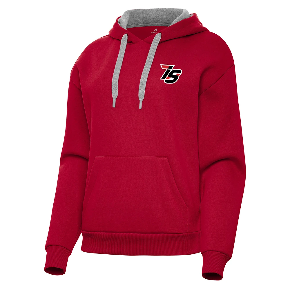 Women's Antigua Red Iowa Speedway Victory Pullover Hoodie