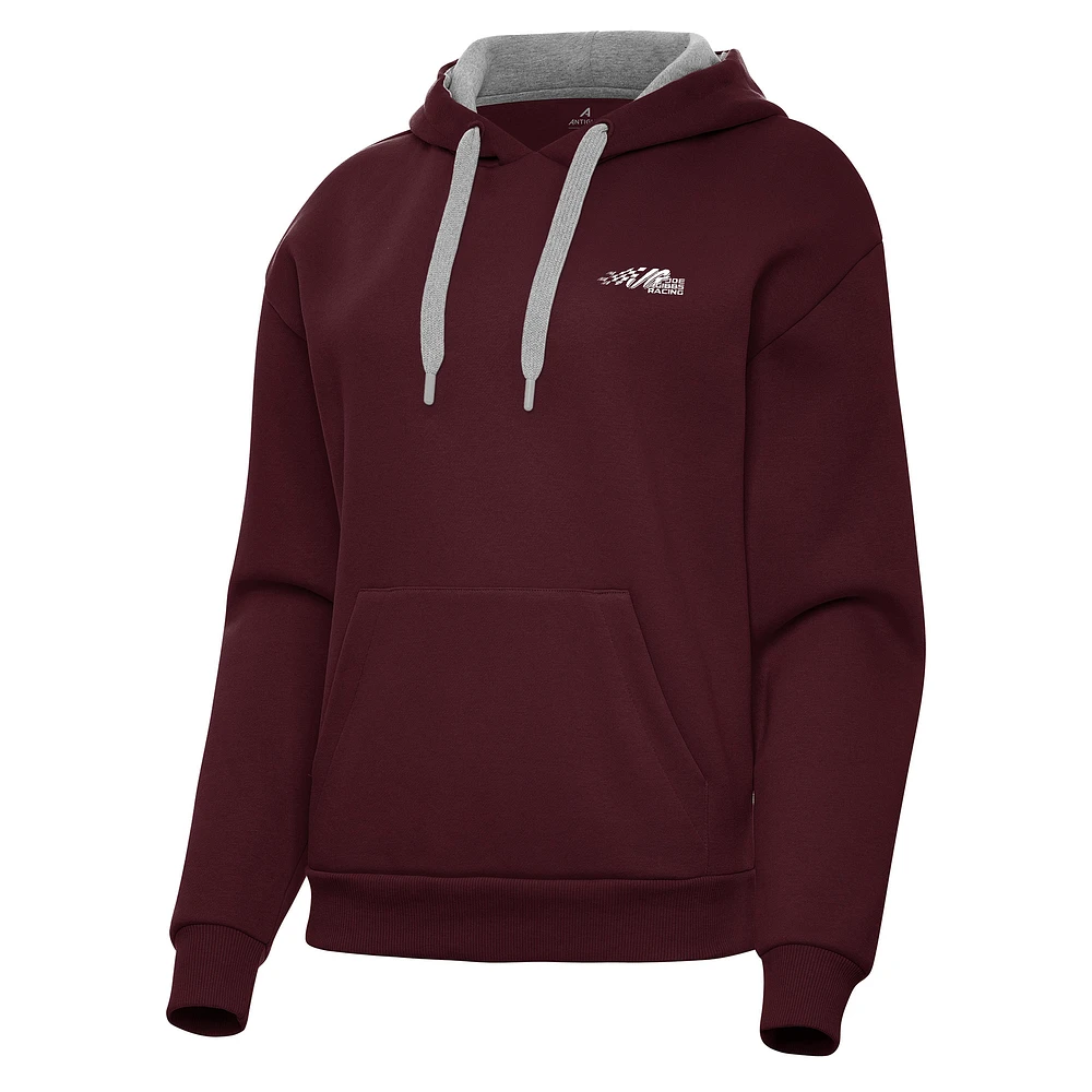 Women's Antigua Maroon Joe Gibbs Racing Victory Pullover Hoodie