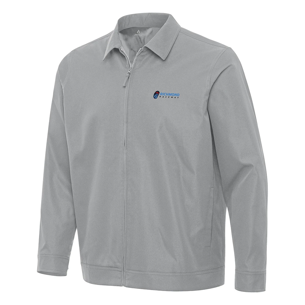 Men's Antigua Gray Richmond Raceway Pivot Full-Zip Jacket