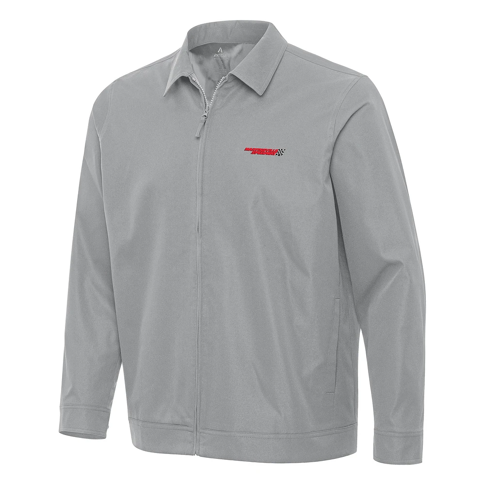 Men's Antigua Gray Martinsville Speedway Pivot Full-Zip Jacket