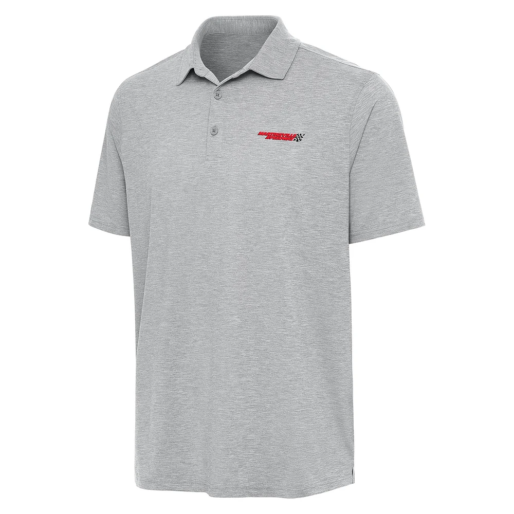 Men's Antigua Heather Gray Martinsville Speedway Par 3 Polo