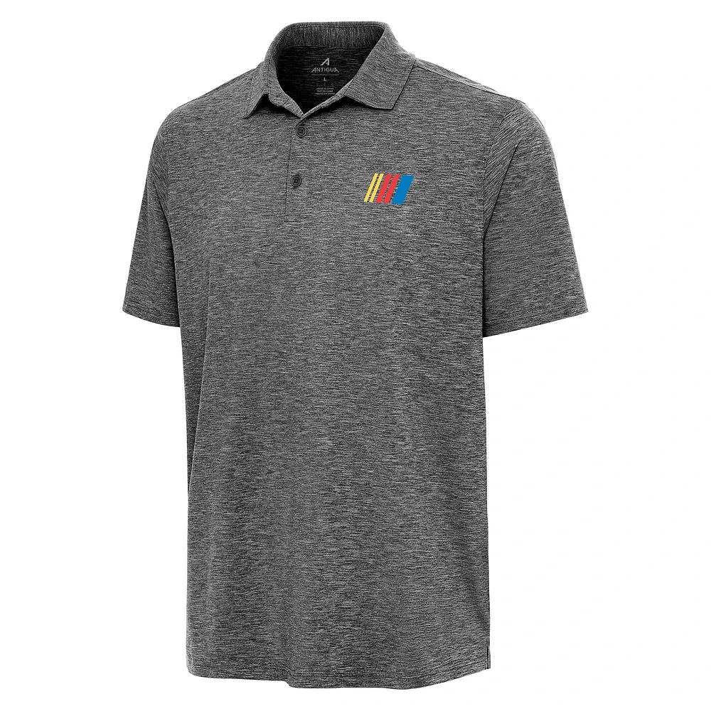 Men's Antigua Heather Black NASCAR Merchandise Par 3 Polo