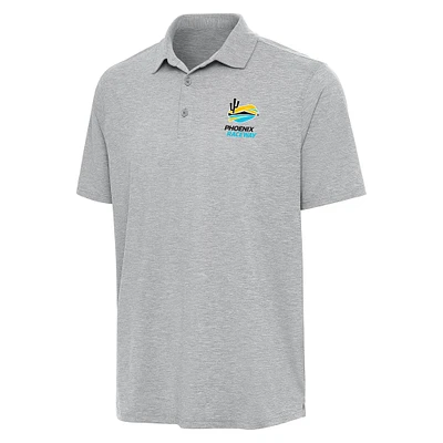 Men's Antigua Heather Gray Phoenix Raceway Par 3 Polo