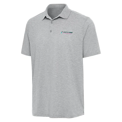 Men's Antigua Heather Gray Homestead-Miami Speedway Par 3 Polo