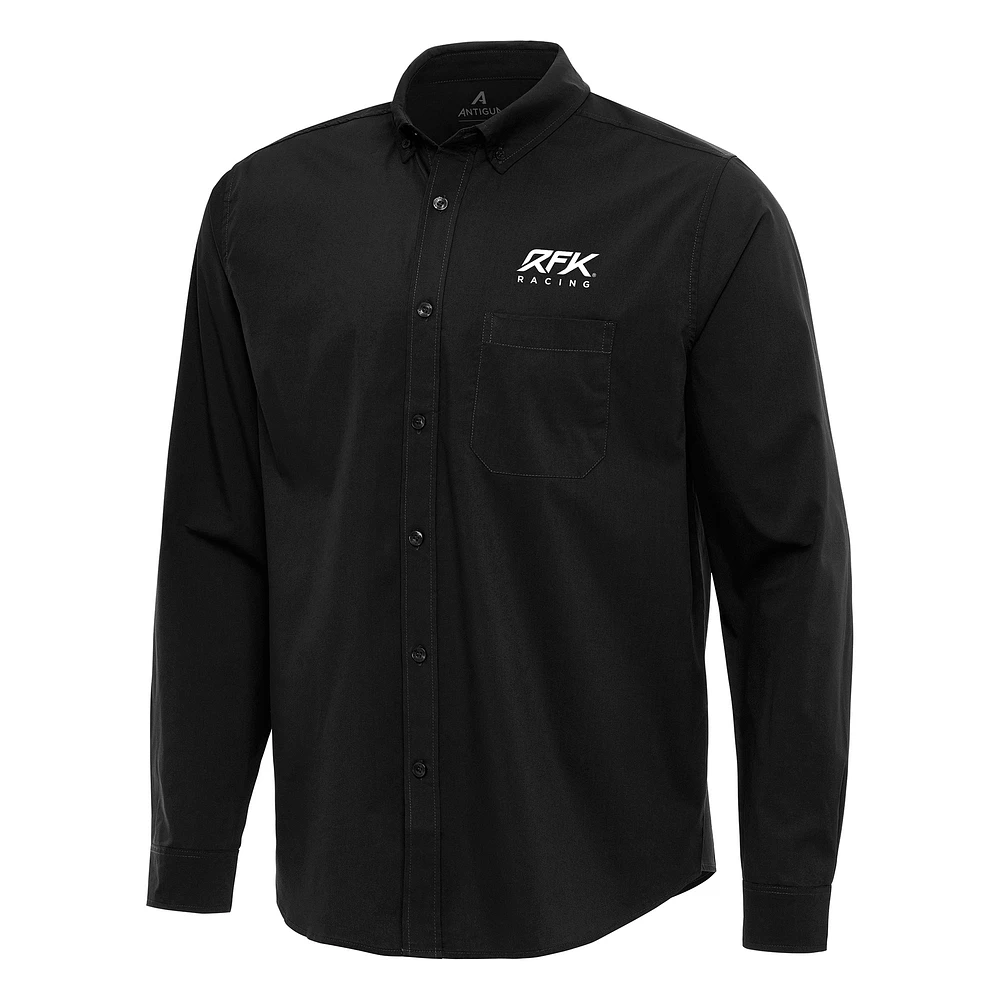 Flight Woven Tri-Blend Long Sleeve Button-Down Shirt Antigua Roush Fenway Keselowski Racing