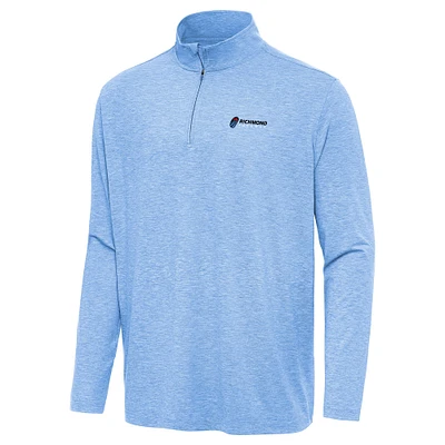 Men's Antigua Heather Powder Blue Richmond Raceway Hunk Quarter-Zip Pullover Top