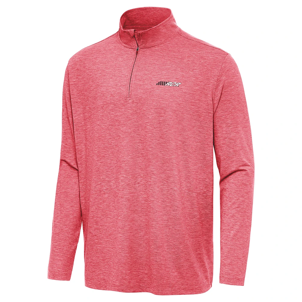 Men's Antigua Heather Red Richard Childress Racing Hunk Quarter-Zip Pullover Top