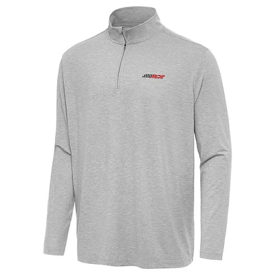 Men's Antigua Heather Gray Richard Childress Racing Hunk Quarter-Zip Pullover Top