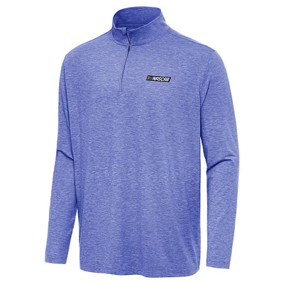 Men's Antigua Heather Royal NASCAR Merchandise Hunk Quarter-Zip Pullover Top