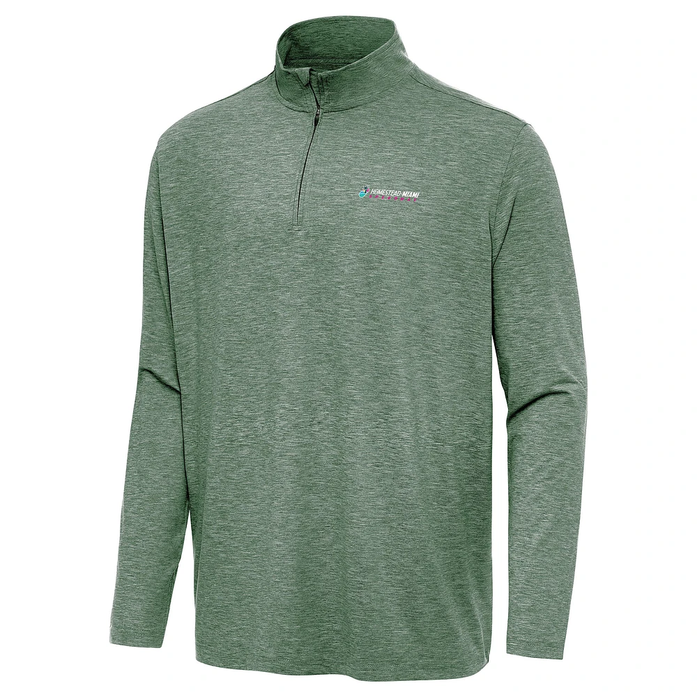 Men's Antigua Hunter Green Homestead-Miami Speedway Hunk Quarter-Zip Pullover Top