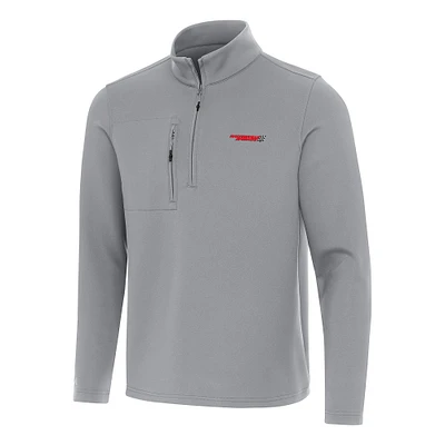 Men's Antigua Gray Martinsville Speedway Insider Quarter-Zip Pullover Top