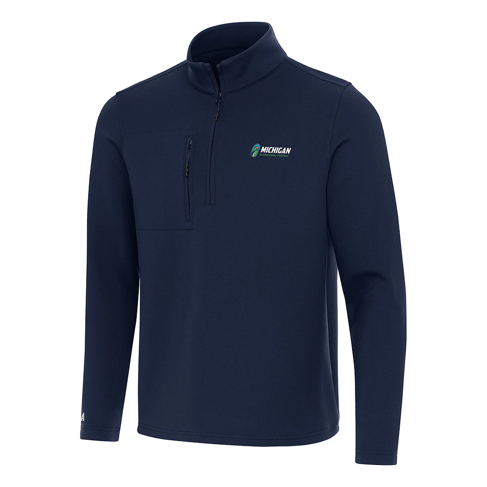 Men's Antigua Navy Michigan International Speedway Insider Quarter-Zip Pullover Top