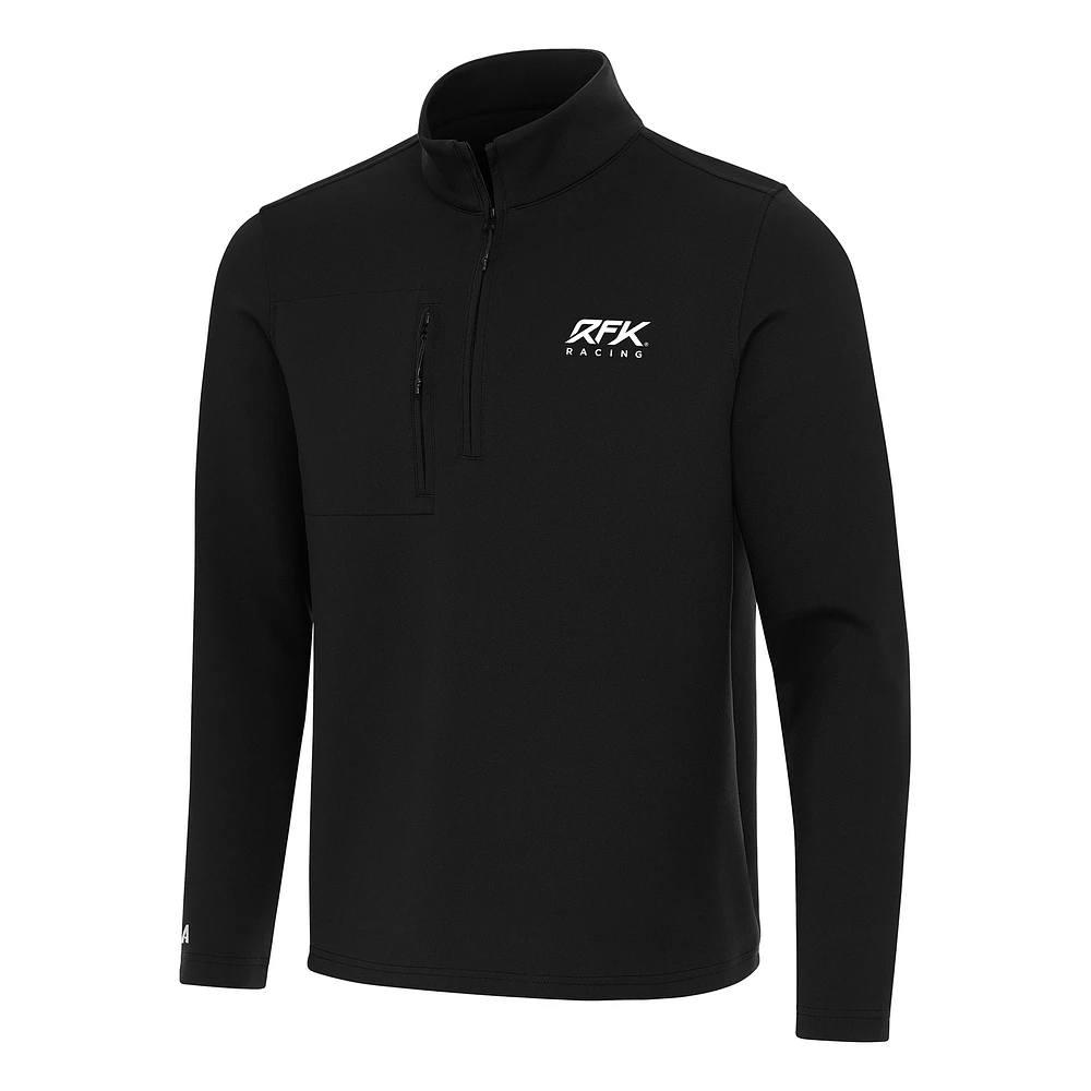 Insider Quarter-Zip Pullover Top Antigua Black Roush Fenway Keselowski Racing