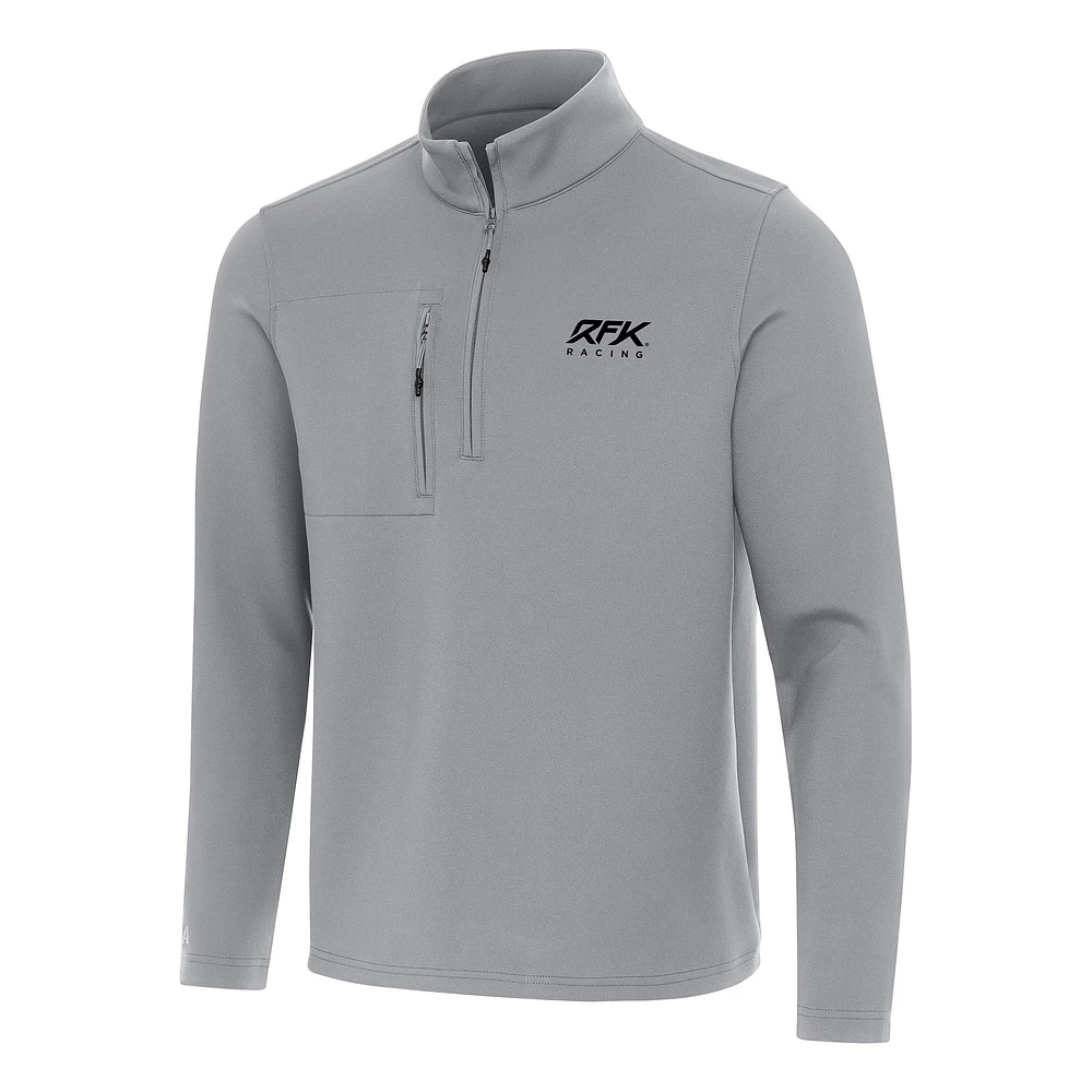 Insider Quarter-Zip Pullover Top Antigua Gray Roush Fenway Keselowski Racing