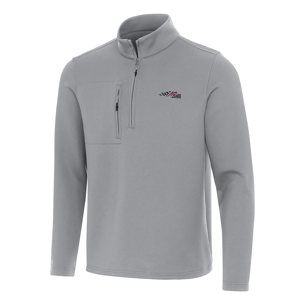 Men's Antigua Gray Joe Gibbs Racing Insider Quarter-Zip Pullover Top